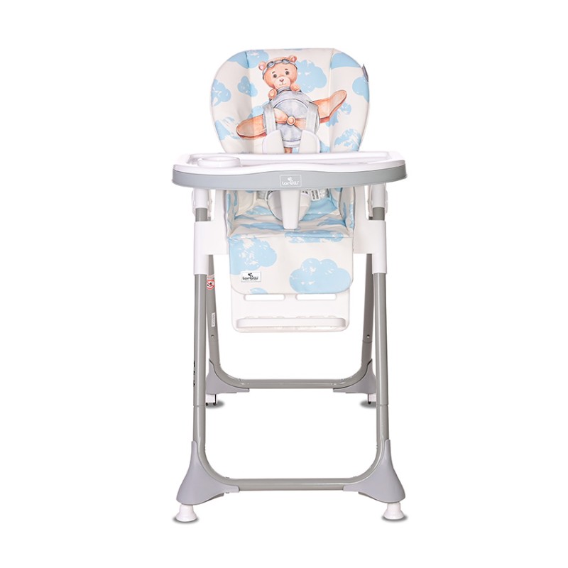 HIGH CHAIR FELICITA BABY BLUE PILOT PU LEATHER