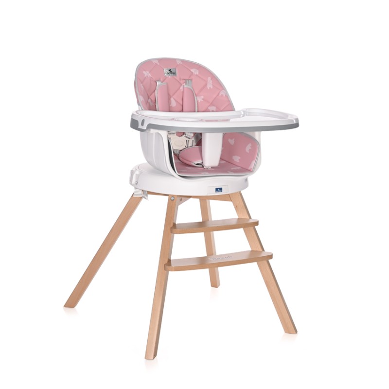 FEEDING CHAIR NAPOLI WITH ROTATION PINK BEARS
