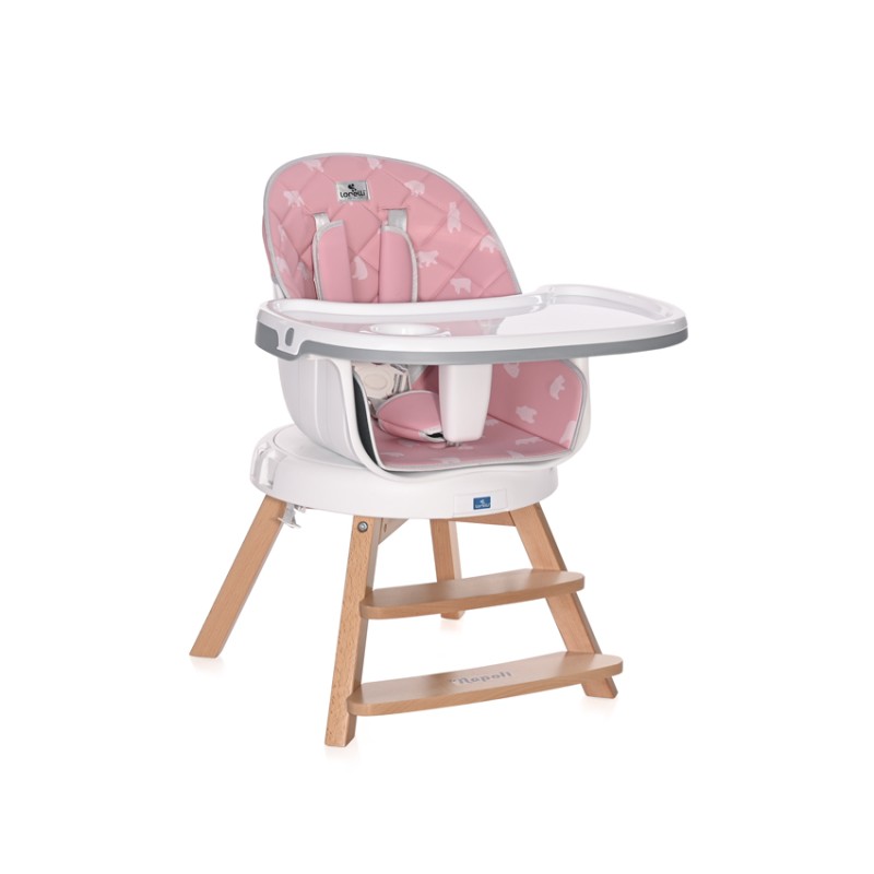 FEEDING CHAIR NAPOLI WITH ROTATION PINK BEARS