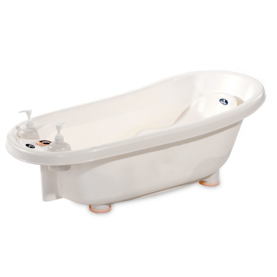 BATH TUB 88 CM WITH PLUG+THERM+BATH PAD WHITE/PINK BATH TUB 88 CM WITH PLUG+THERM+BATH PAD WHITE/PINK