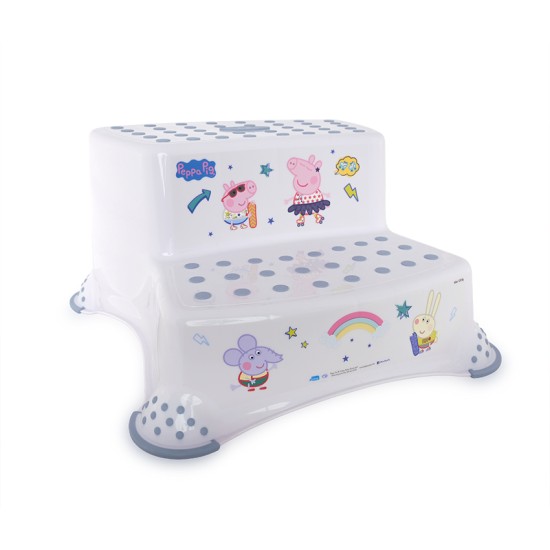 DOUBLE STEP STOOL PIGGY NORDIC WHITE DOUBLE STEP STOOL PIGGY NORDIC WHITE