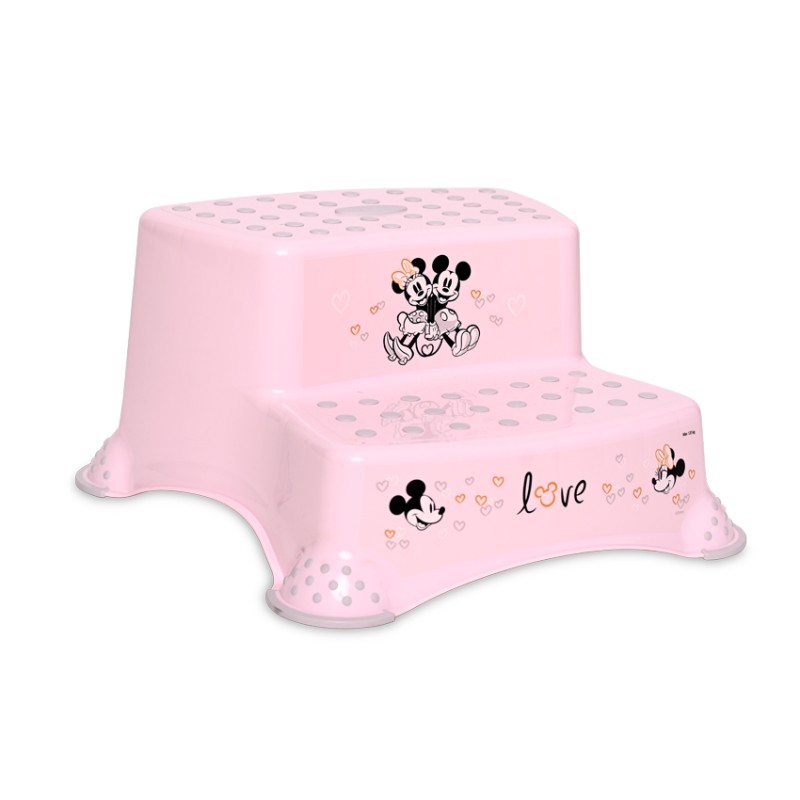 DOUBLE STEP STOOL GIRL LOVE LIGHT PINK
