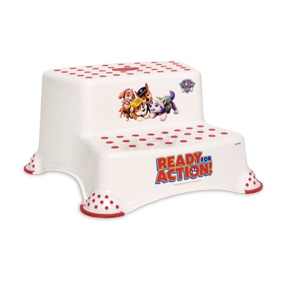 DOUBLE STEP STOOL DOGS WHITE DOUBLE STEP STOOL DOGS WHITE
