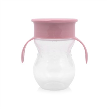 NON-SPILL CUP 360 DEGREES PINK 270ml with handles