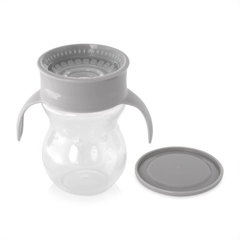 NON-SPILL CUP 360 DEGREES GREY 270ml with handles