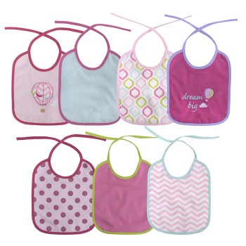 BIBS SET 7 PCS WITH TIES GIRL
