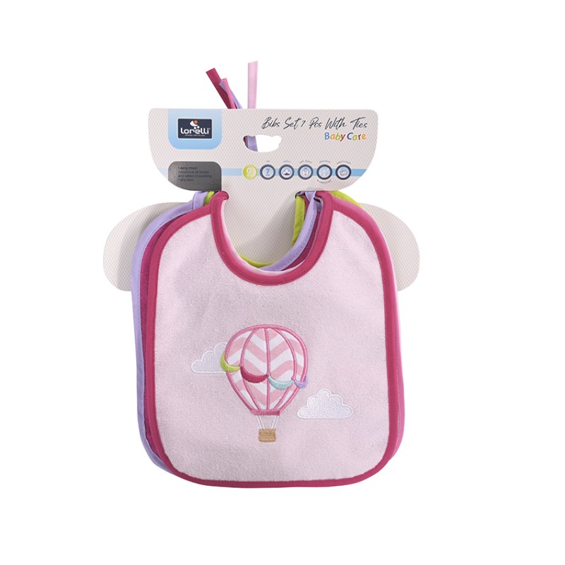 BIBS SET 7 PCS WITH TIES GIRL