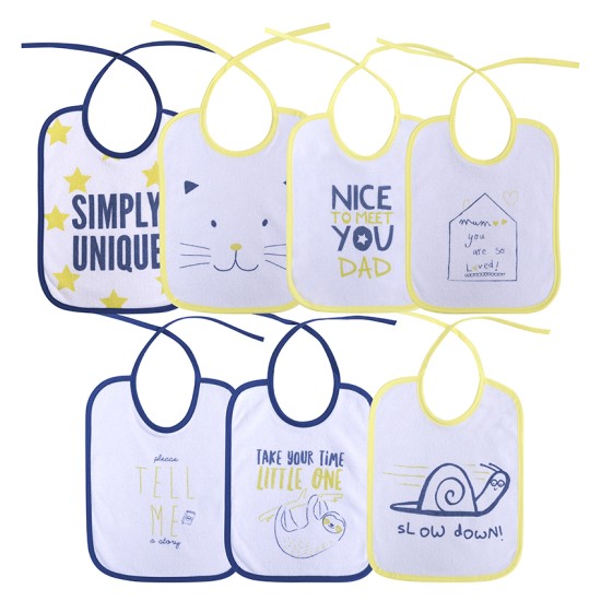 BIBS SET 7 PCS DOUBLE WITH TIES UNI BIBS SET 7 PCS DOUBLE WITH TIES UNI