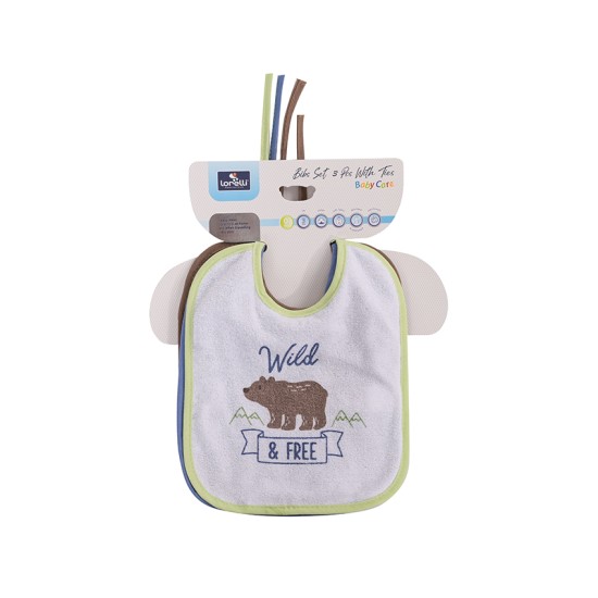 BIBS SET 3 PCS WITH TIES BOY