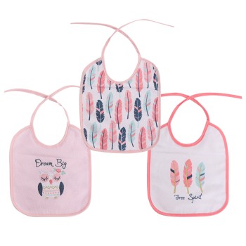 BIBS SET 3 PCS WITH TIES GIRL
