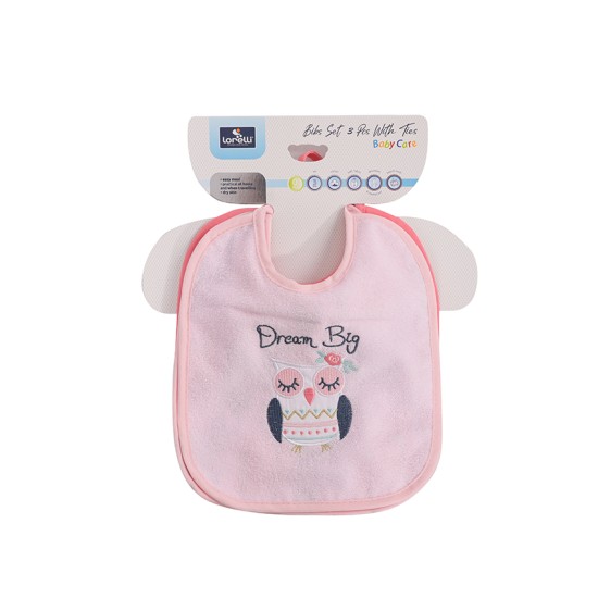 BIBS SET 3 PCS WITH TIES GIRL