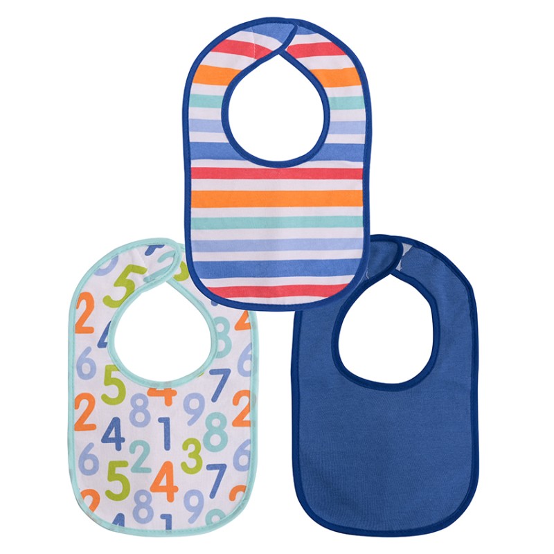 BIBS INTERLOCK SET 3 PCS WITH VELCRO BOY