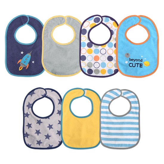 BIBS SET 7 PCS WITH VELCRO BOY