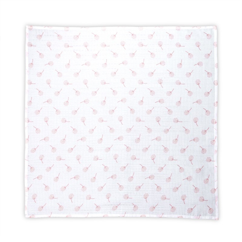 MUSLIN SWADDLE BLANKET 80/80 CM ROSE  FLORAL