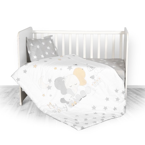 SET 3 PCS COSY RANFORCE GREY ELEPHANT STARS