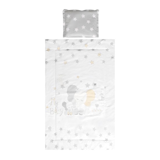 SET 3 PCS COSY RANFORCE GREY ELEPHANT STARS