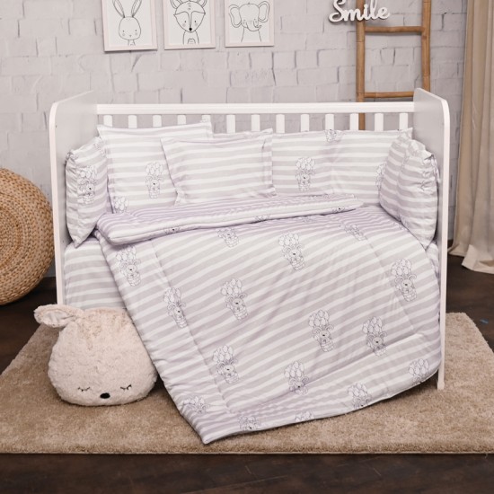 SET 5 PCS-4 ROUND PS.RANFORCE GREY STRIPED SET 5 PCS-4 ROUND PS.RANFORCE GREY STRIPED