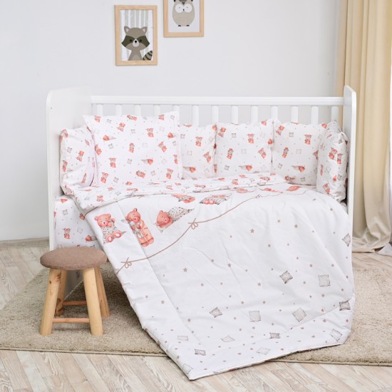 SET 5 PCS-4 ROUND PS.RANFORCE BEARS & PILLOWS BEIG SET 5 PCS-4 ROUND PS.RANFORCE BEARS & PILLOWS BEIG