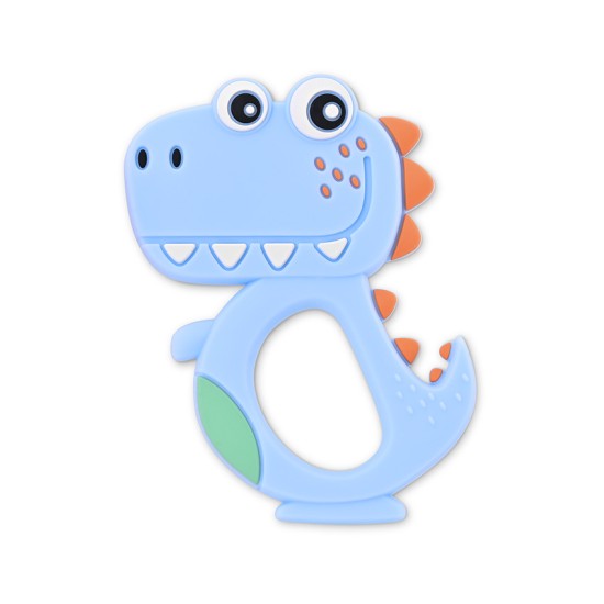 SILICONE TEETHER DINO LUCKY BLUE