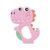 SILICONE TEETHER DINO LUCKY PINK
