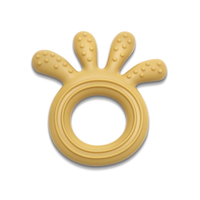 SILICONE TEETHER OCTOPUS NATURAL YELLOW