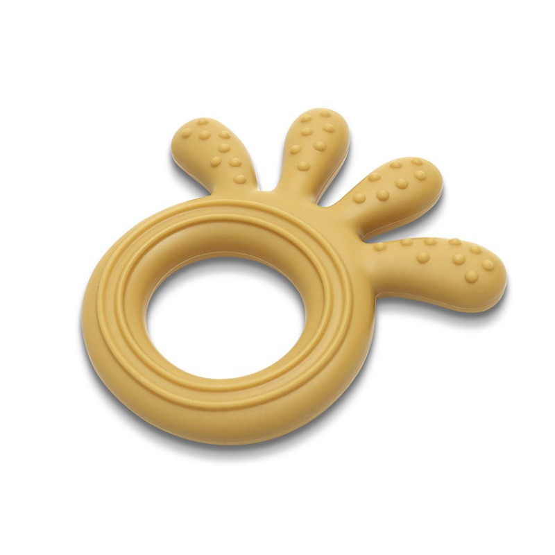 SILICONE TEETHER OCTOPUS NATURAL YELLOW