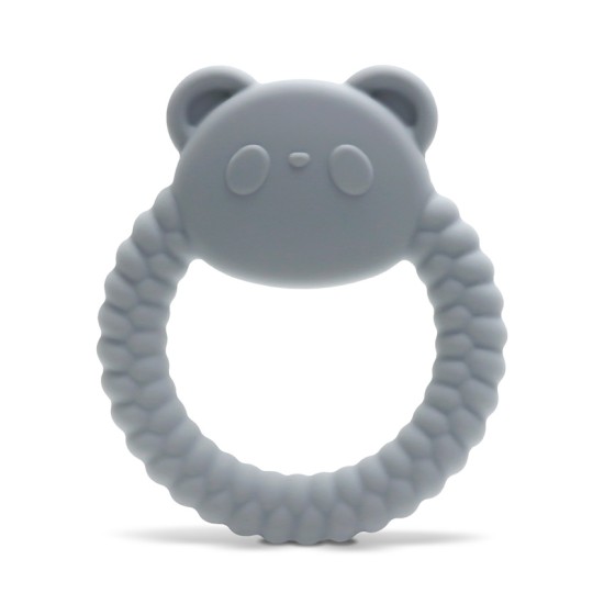 SILICONE TEETHER PANDA NATURAL GREY
