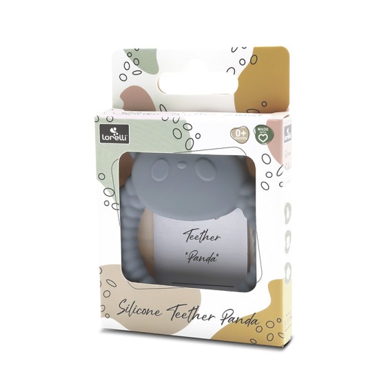 SILICONE TEETHER PANDA NATURAL GREY