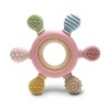 SILICONE + BEECH TEETHER RUDDER NATURAL DEEP PINK