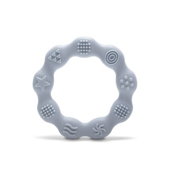 SILICONE TEETHER RING NATURAL GREY