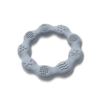 SILICONE TEETHER RING NATURAL GREY