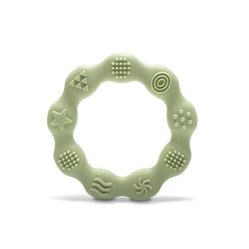 SILICONE TEETHER RING NATURAL FRESH GREEN