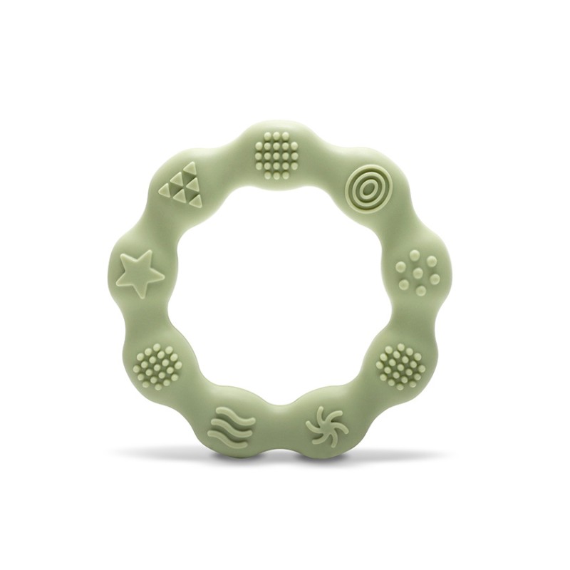 SILICONE TEETHER RING NATURAL FRESH GREEN