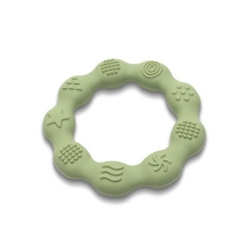 SILICONE TEETHER RING NATURAL FRESH GREEN