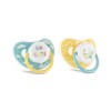 PACIFIER WITH COVER 2PCS. 6M+ YELLOW/BLUE