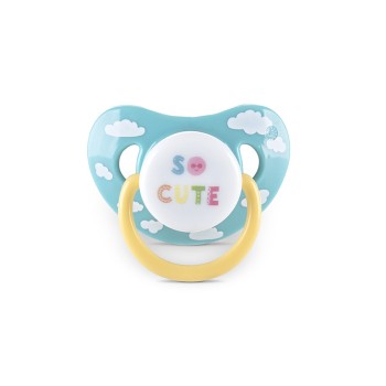 PACIFIER WITH COVER 2PCS. 6M+ YELLOW/BLUE