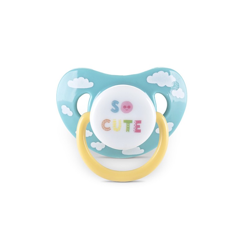 PACIFIER WITH COVER 2PCS. 6M+ YELLOW/BLUE