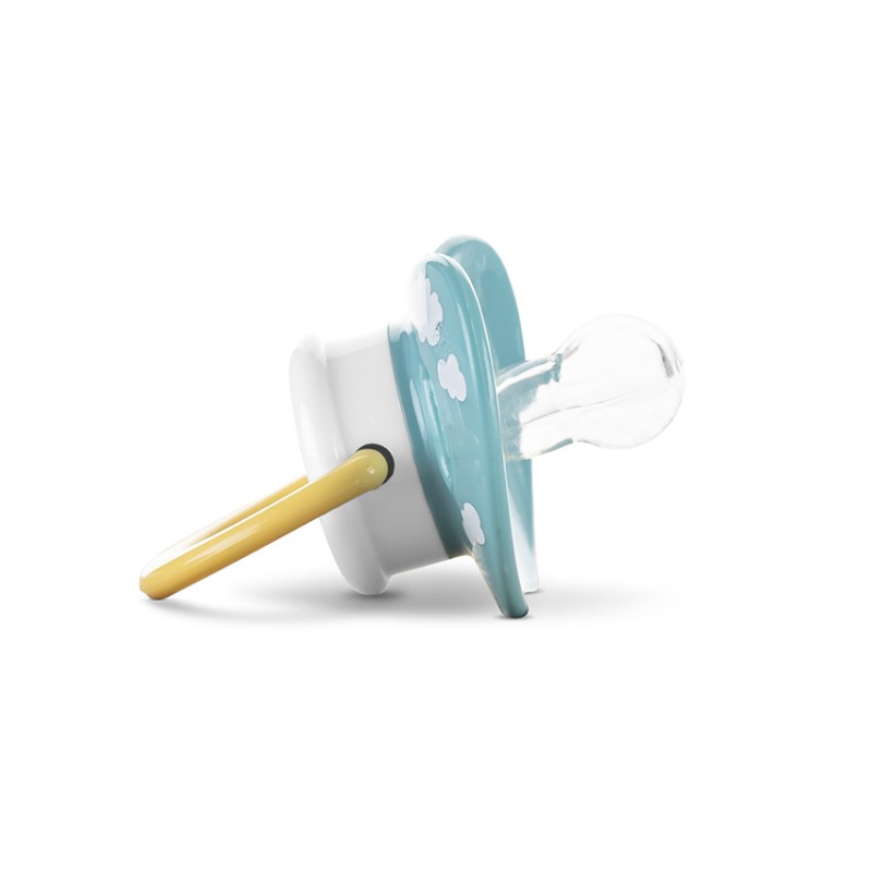 PACIFIER WITH COVER 2PCS. 6M+ YELLOW/BLUE