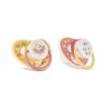 PACIFIER WITH COVER 2PCS. 6M+ YELLOW/PINK