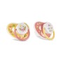 PACIFIER WITH COVER 2PCS. 6M+ YELLOW/PINK