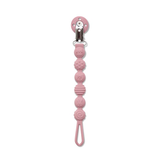 SILICONE PACIFIER HOLDER NATURAL DEEP PINK SILICONE PACIFIER HOLDER NATURAL DEEP PINK