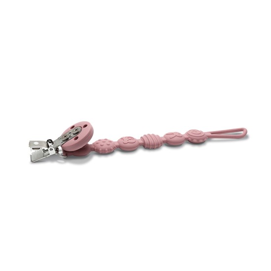 SILICONE PACIFIER HOLDER NATURAL DEEP PINK SILICONE PACIFIER HOLDER NATURAL DEEP PINK