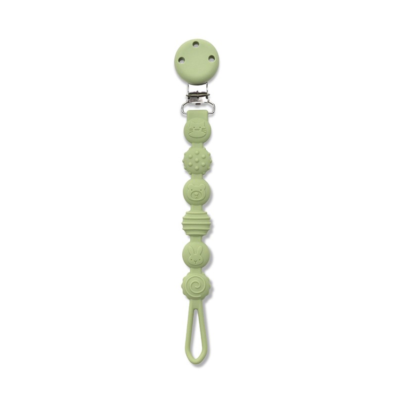 SILICONE PACIFIER HOLDER NATURAL FRESH GREEN