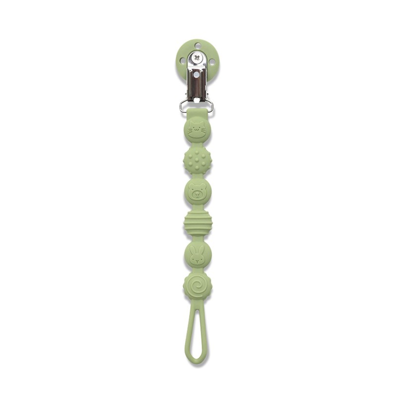 SILICONE PACIFIER HOLDER NATURAL FRESH GREEN