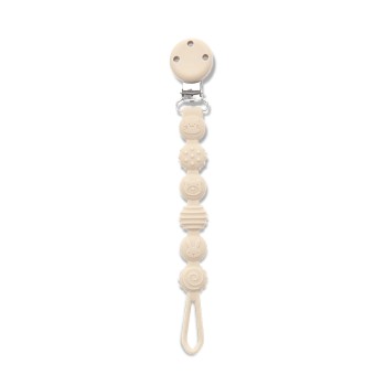 SILICONE PACIFIER HOLDER NATURAL BEIGE