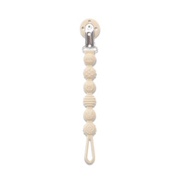 SILICONE PACIFIER HOLDER NATURAL BEIGE