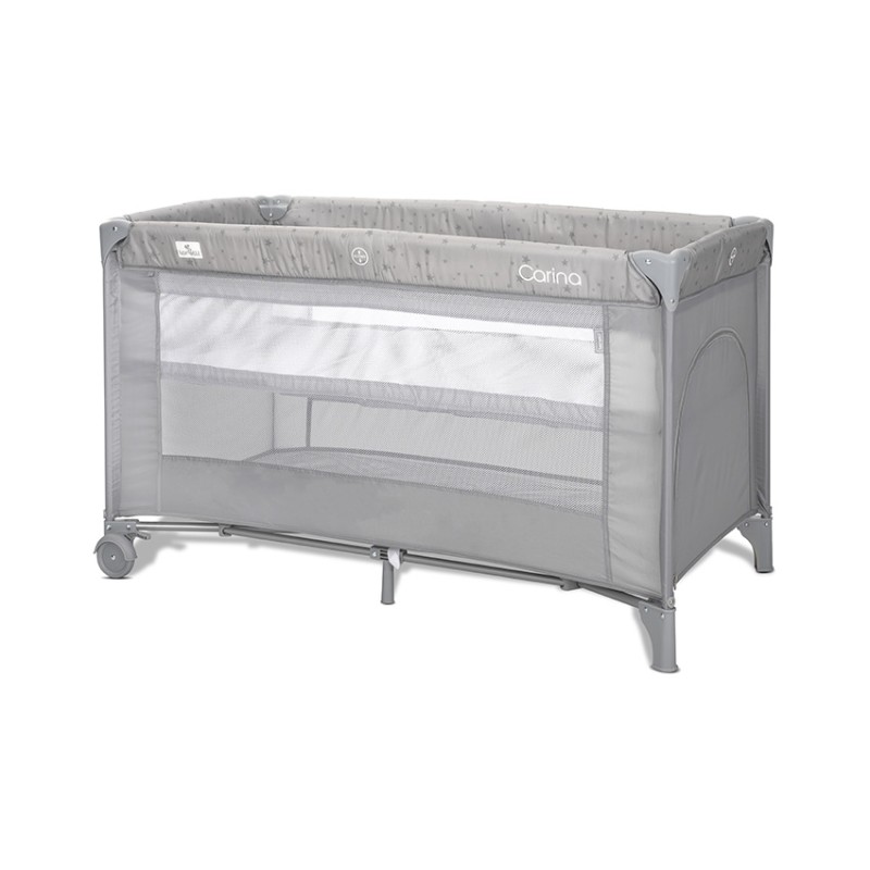 BABY COT CARINA 2 LAYERS GREY STARS