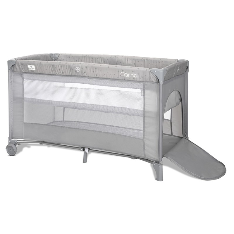 BABY COT CARINA 2 LAYERS GREY STARS