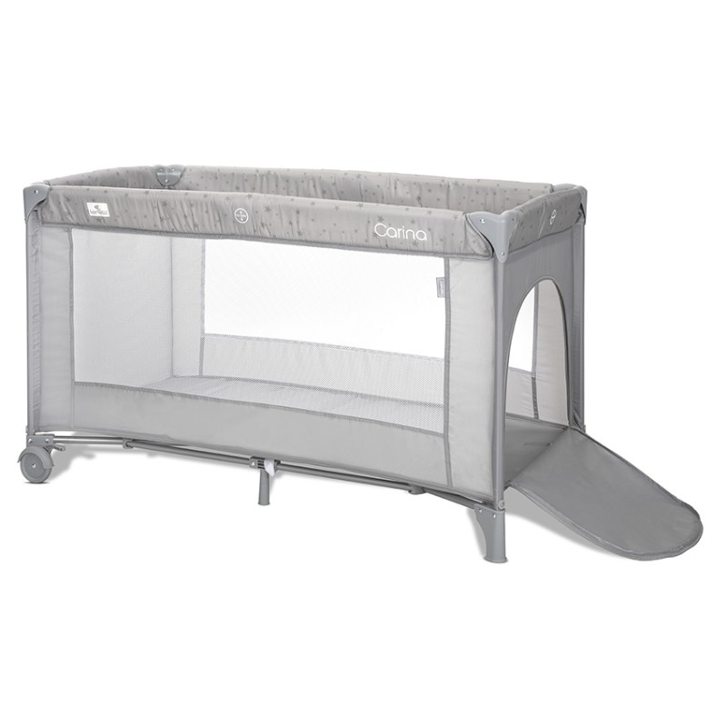 BABY COT CARINA 2 LAYERS GREY STARS