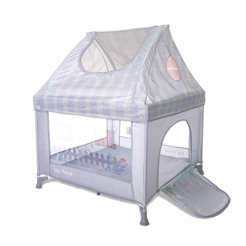 PLAYPEN MY PLACE WITH ROOF GREY